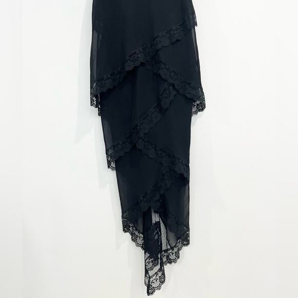 Victorias Secret Collection Black Tiered Lace L Y2k Witchy Whimsigoth Fairy Core - Picture 5 of 9